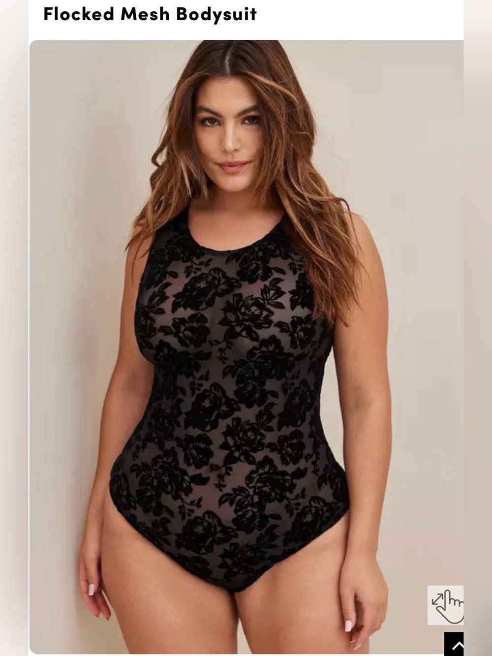 NWT Torrid Curve Flocked Mesh Floral Bodysuit , size 3 (22-24)